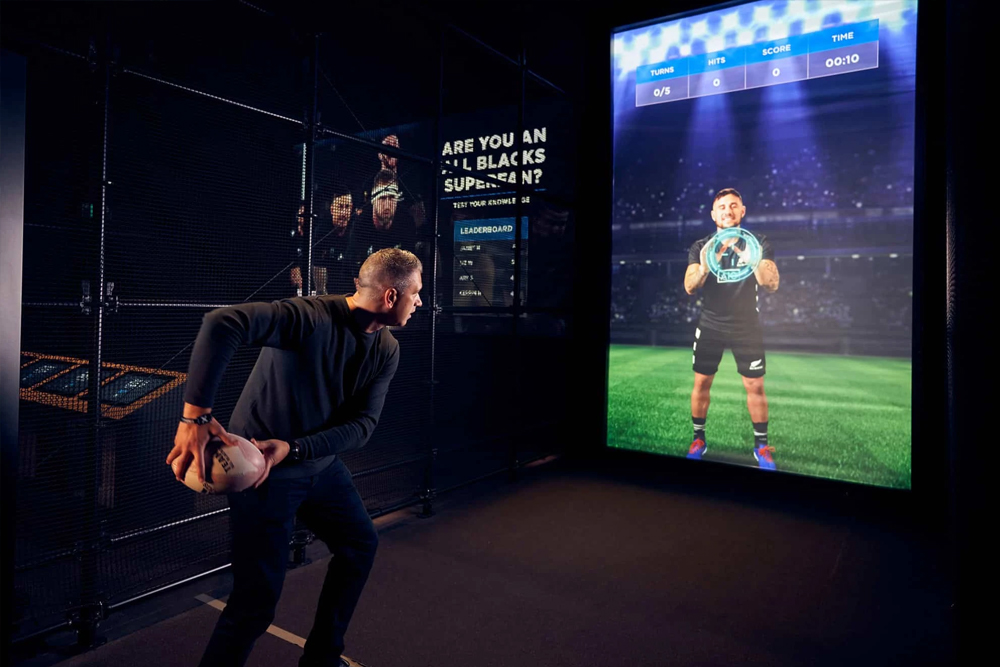 All Blacks Experience - Immerse yourself in the All Blacks Experience, a state-of-the-art interactive journey celebrating New Zealand's rugby heritage. Feel the passion, witness the haka, and test your skills against legends. Discover stories of iconic players and moments through cutting-edge technology. Perfect for rugby fans and curious visitors alike. All Blacks Experience - Image 5 of 5