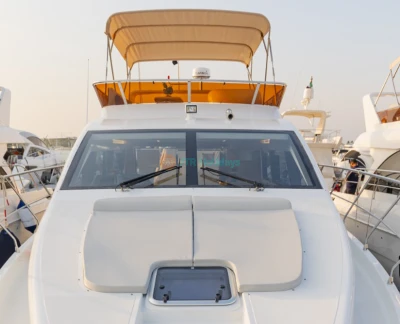 Fin Yacht Rental Dubai - 52 FT - Experience luxury on the water with Fin Yacht Rental Dubai – 52 FT. This private yacht offers an unforgettable cruise along Dubai's beautiful coastline, with stunning views of iconic landmarks like the Burj Al Arab and Atlantis The Palm. Ideal for small groups or special celebrations, the yacht features spacious decks, modern amenities, and a professional crew to ensure a memorable experience on the water. Fin Yacht Rental Dubai - 52 FT - Image 5 of 5
