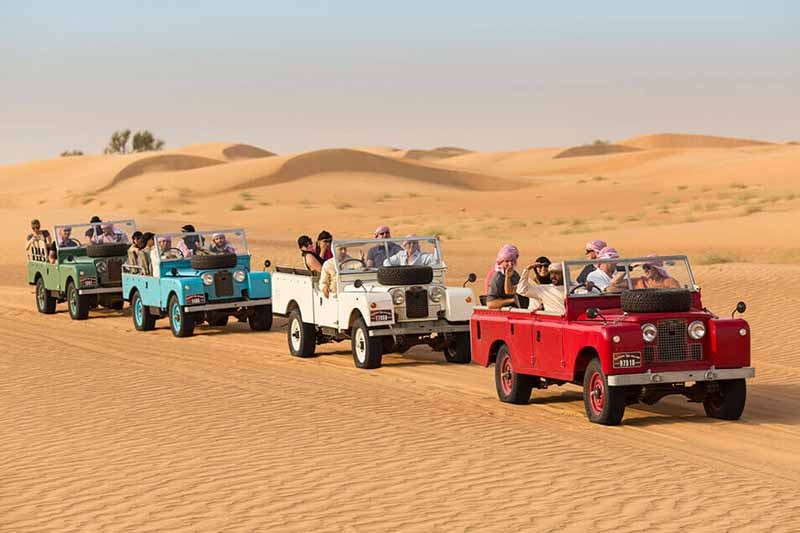 Heritage Safari by Vintage Land Rover - Experience the most awarded Desert Safari in Dubai. Take a step back in time and experience Dubai as it was in the 1950s on an adventure in the Dubai desert with a professional Conservation Guide. Embark on a wildlife drive through Dubai Desert Conservation Reserve in an open-top vintage Land Rover. Heritage Safari by Vintage Land Rover - Image 1 of 5