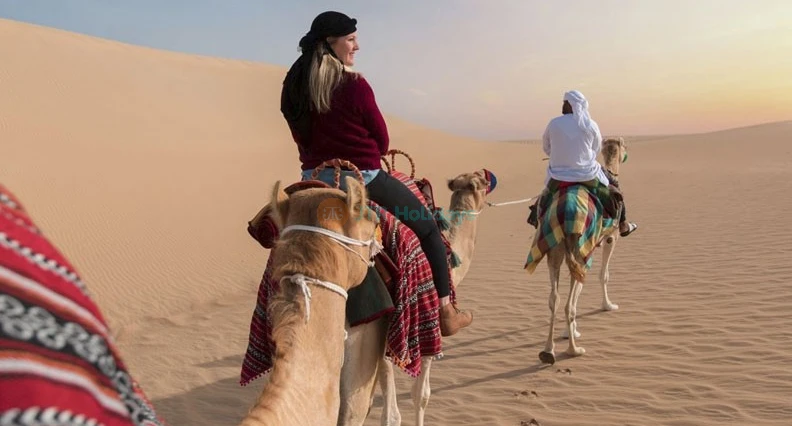 Heritage Safari by Camel - Camel Desert Safari is one of the best and the most traditional way to explore the Dubai desert. Travel across the desert on a traditional camel convoy and experience why nomadic Bedouin relied on these endearing animals. Known as the ships of the desert due to the ease at which they elegantly stride across the desert sands, camels are the oldest modes of transport in the desert. Heritage Safari by Camel - Image 1 of 5
