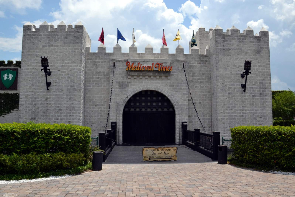 Medieval Times Dinner & Tournament Ticket - Enjoy a thrilling night at the Medieval Times Orlando Dinner and Tournament with live jousting, sword fights, and a royal feast. Book your Medieval Times Orlando ticket for a family-friendly show inside a real castle, complete with a four-course meal, knights, and medieval entertainment. Medieval Times Dinner & Tournament Ticket - Image 1 of 5