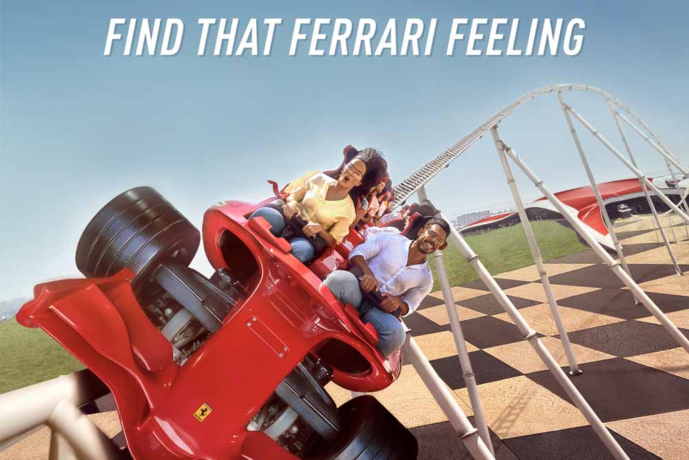 Entradas para Ferrari World Abu Dhabi - Reserva entradas para Ferrari World Abu Dhabi con JTR Holidays y disfruta de emocionantes atracciones, entretenimiento familiar y montañas rusas que rompen récords. Elige entradas para uno o varios días y aprovecha al máximo tu aventura en Yas Island. Entradas para Ferrari World Abu Dhabi - Imagen 1 de 5