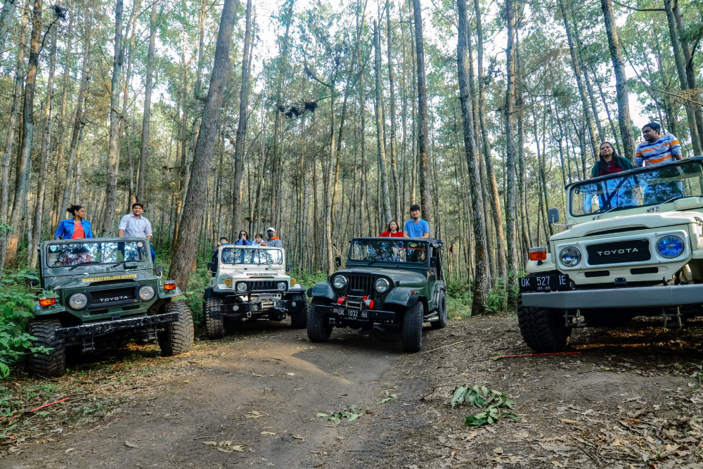 バトゥール山 4WD ジープツアー バリ島 - バトゥール山4WDジープツアーでバリの究極のオフロードアドベンチャーを体験してください。夜明け前に頑丈な4WDジープで出発し、劇的な黒い溶岩原や熱帯ジャングルを走り抜けて、バトゥール山のクレーター湖に昇る息をのむような日の出を目指します。バリの火山地質についての洞察を共有する熟練の現地ガイドが同行します。日の出後は火山の景色を眺めながら没入型のバリ風朝食を味わい、その後コーヒー農園や本格的な村を探索します。便利なホテル送迎、グループサイズへの配慮、そしてパーソナライズされたサービスにより、当社の4WDバトゥール山ジープツアーはスリル、自然、文化が忘れられない形で融合した体験を提供します。今すぐ冒険を予約して、バリでの体験をさらに高めましょう。 バトゥール山 4WD ジープツアー バリ島 - 画像 2 の 5