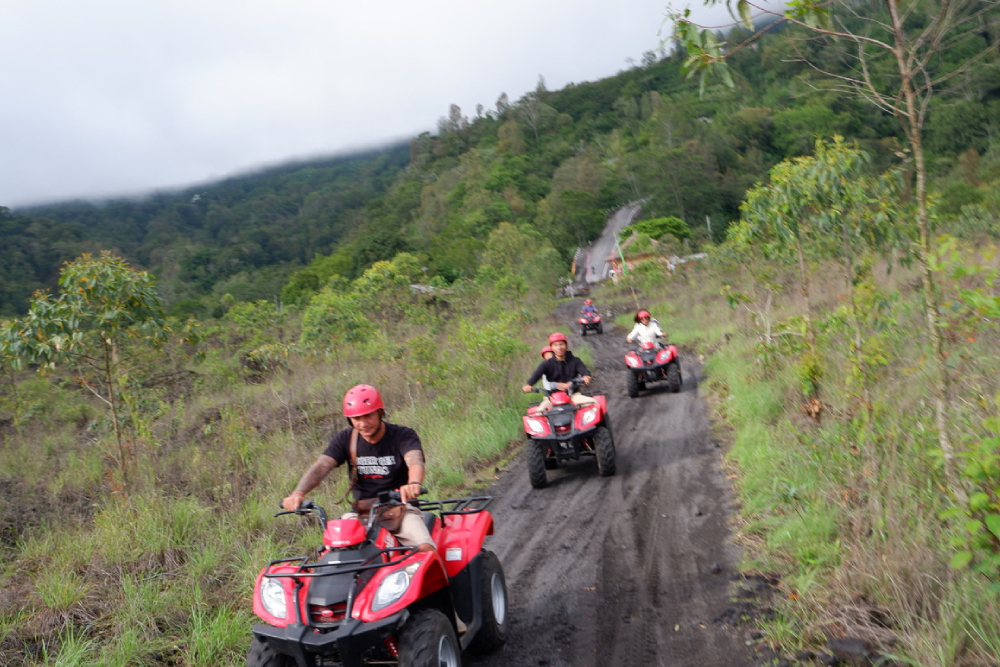 Mount Batur Quad Bike Tour and Hot Spring Visit - Embark on the ultimate Bali ATV adventure with our Mount Batur quad bike tour across rugged volcanic terrain and black lava fields. Enjoy panoramic crater lake views, then soak in the rejuvenating Batur hot springs. Book your Bali volcano tour, Bali quad bike experience, Bali nature tour, and adventure tour in Bali today. Mount Batur Quad Bike Tour and Hot Spring Visit - Image 1 of 5