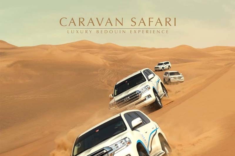 Caravanserai Desert Safari Dubai - We bring the VIP Desert Safari Dubai also known as the Caravan Safari. Learn about a fascinating part of regional history and see the stunning desert setting firsthand, with our incredible catered Dubai Caravan Safari. Our guests will be able to enjoy various different entertainment acts, many of which are traditional to the region, such as belly dancing, Tanura dancing, and a daring fire show. Sit down to a mouth-watering luxury banquet and enjoy the entertainment. Caravanserai Desert Safari Dubai - Image 1 of 5