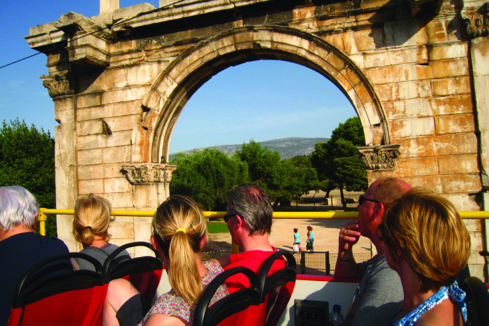 City Sightseeing Athens Hop-On Hop-Off - Discover Athens with the City Sightseeing hop‑on hop‑off bus tour: unlimited 24h/48h rides on an open‑top double‑decker, panoramic city views, multilingual audio guide, free Wi‑Fi, and easy access to top attractions like the Acropolis, Parthenon, Plaka, Syntagma Square, and Panathenaic Stadium. City Sightseeing Athens Hop-On Hop-Off - Image 3 of 5