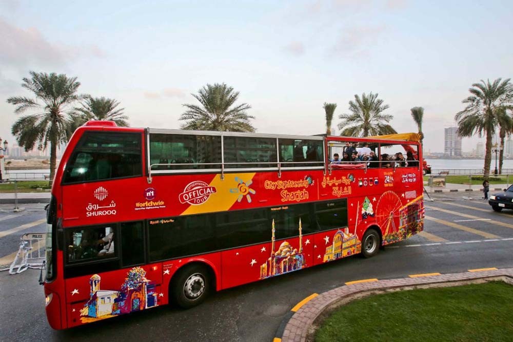 City Sightseeing - Sharjah - The City Sightseeing Sharjah tour buses provide visitors with a novel way to discover all its charms and its rich cultural heritage. A day on the on the Hop-On Hop-Off double-decker bus tour allows you to take in the most enjoyable and memorable experiences in Sharjah. Hop on and off between the 2 different bus routes and visit all of the Emirate’s famous landmarks! City Sightseeing - Sharjah - Image 3 of 5