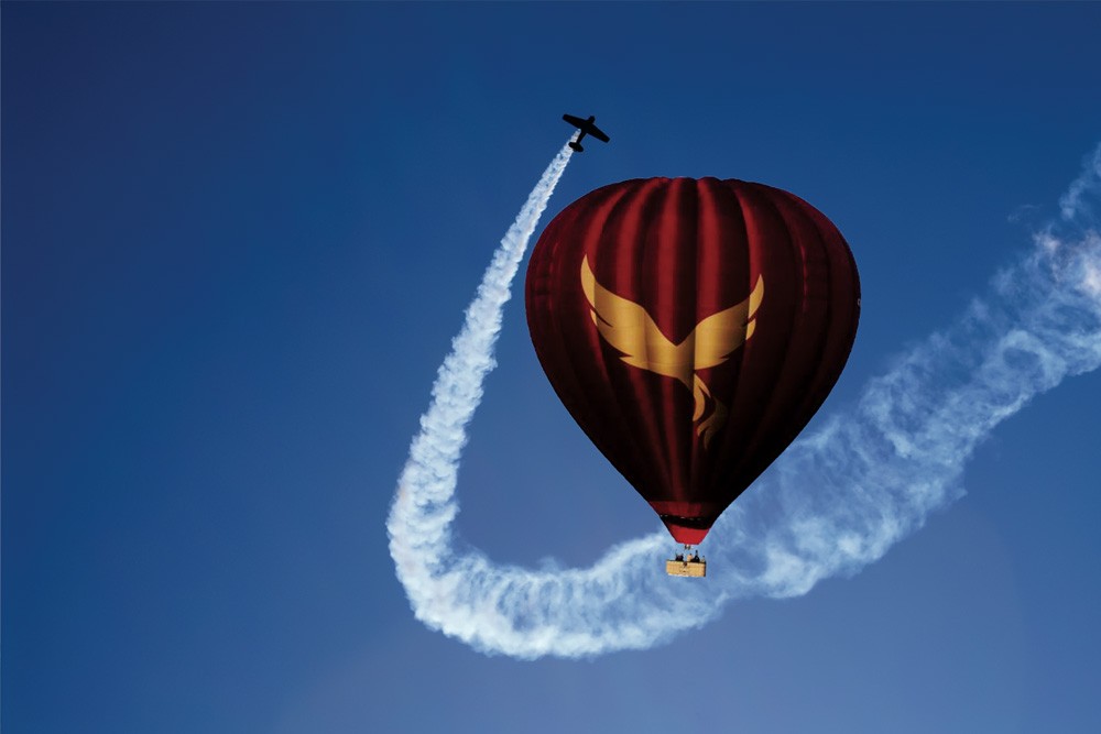 Sunrise Balloon Flights – Ras Al Khaimah - Book Now Ras Al Khaimah hot air balloon. Appreciate the dramatic and spectacular colours of the Northern Emirates. Soar with eagles to a height you may observe wildlife in their natural habitat without disturbing them, where you may see foxes, oryx, camels, and more. Depending on the breeze, we may fly past mangroves, the desert and wadis or towards the majestic Hajar Mountains. Sunrise Balloon Flights – Ras Al Khaimah - Image 5 of 5