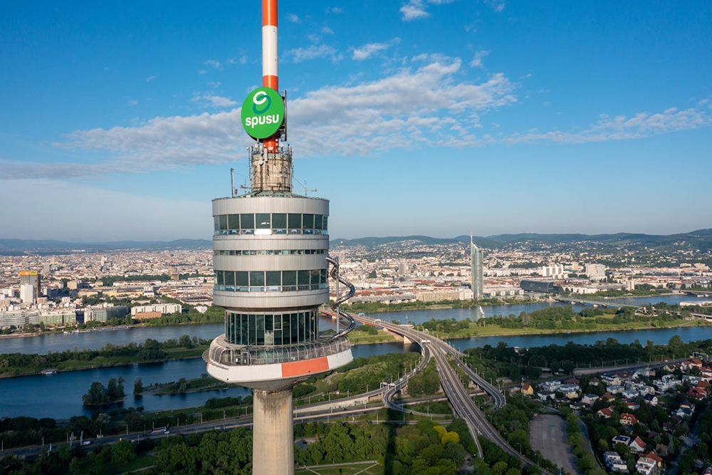 Danube Tower Ticket - Visit the Danube Tower in Vienna, Austria’s tallest landmark at 252 meters. Enjoy 360-degree panoramic views, a rotating restaurant, and indoor observation deck. A must-see attraction for sightseeing, photography, and unforgettable city views. Danube Tower Ticket - Image 4 of 5