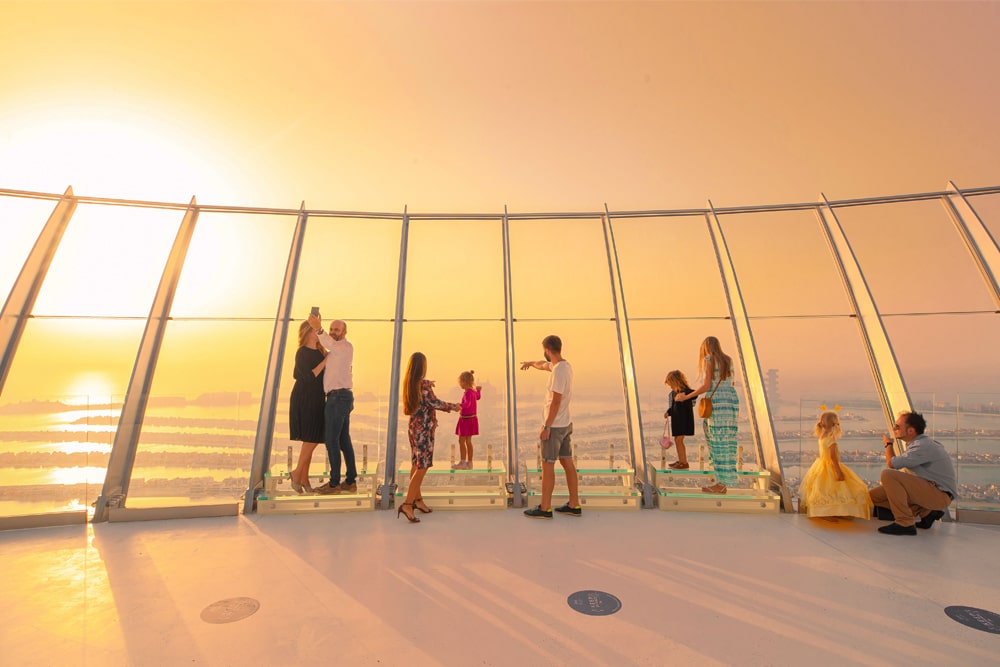 The View At The Palm Jumeirah Ticket - Experience The View at The Palm 240m high on level 52 of the Palm Tower, offering stunning 360° views of Palm Jumeirah, the Arabian Gulf, and Dubai’s skyline. The View At The Palm Jumeirah Ticket - Image 1 of 5