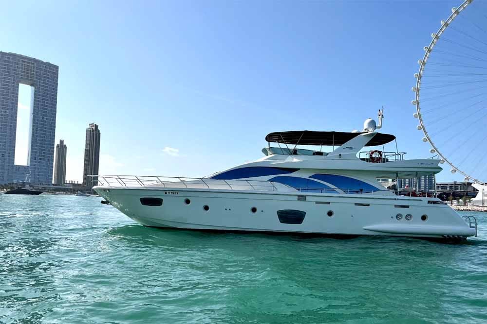 Viktoria Yacht Ride Dubai Marina (40 Pax) - Best price on yacht rental Dubai Marina. Take a cruise. Parties and BBQ.Anniversary Celebrations, Wedding Ceremonies, Fishing Trips, Events, Cuisine. Explore the beautiful Dubai Marina full of world most luxurious properties, skyscrapers, five-star hotels, private beaches and much more in the open sea around Palm Jumeirah, Atlantis, and Burj Al Arab. Delicious food like BBQ or Buffet arrangement can be made on special request. Viktoria Yacht Ride Dubai Marina (40 Pax) - Image 1 of 5