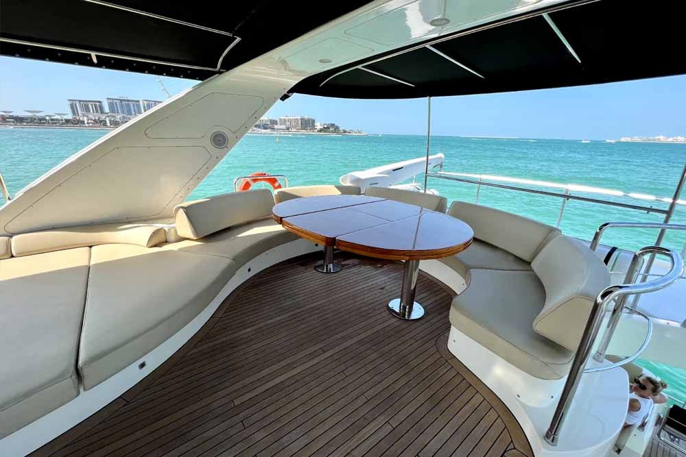 Viktoria Yacht Ride Dubai Marina (40 Pax) - Best price on yacht rental Dubai Marina. Take a cruise. Parties and BBQ.Anniversary Celebrations, Wedding Ceremonies, Fishing Trips, Events, Cuisine. Explore the beautiful Dubai Marina full of world most luxurious properties, skyscrapers, five-star hotels, private beaches and much more in the open sea around Palm Jumeirah, Atlantis, and Burj Al Arab. Delicious food like BBQ or Buffet arrangement can be made on special request. Viktoria Yacht Ride Dubai Marina (40 Pax) - Image 2 of 5