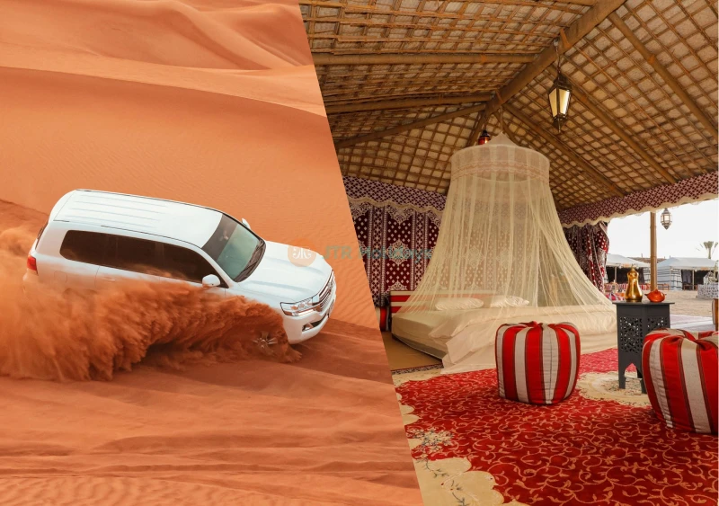 Overnight Red Dunes Desert Safari with Dune Bashing, BBQ & Breakfast