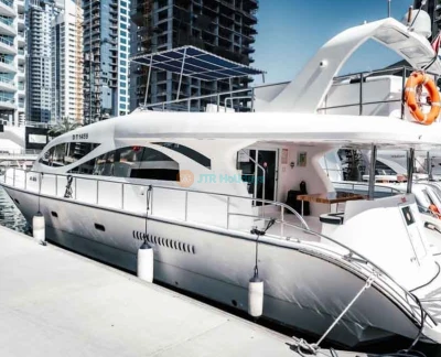 Mercury-66 Yacht Ride Dubai Marina (33 Pax) - Take the Mercury 66 yacht for a private party and explore the new part of Dubai. The luxury Mercury yacht is specially designed for special events and exclusive parties. Explore the beautiful Dubai Marina full of the world's most luxurious properties, skyscrapers, five-star hotels, private beaches, and much more in the open sea around Palm Jumeirah, Atlantis, and Burj Al Arab. Mercury-66 Yacht Ride Dubai Marina (33 Pax) - Image 2 of 5