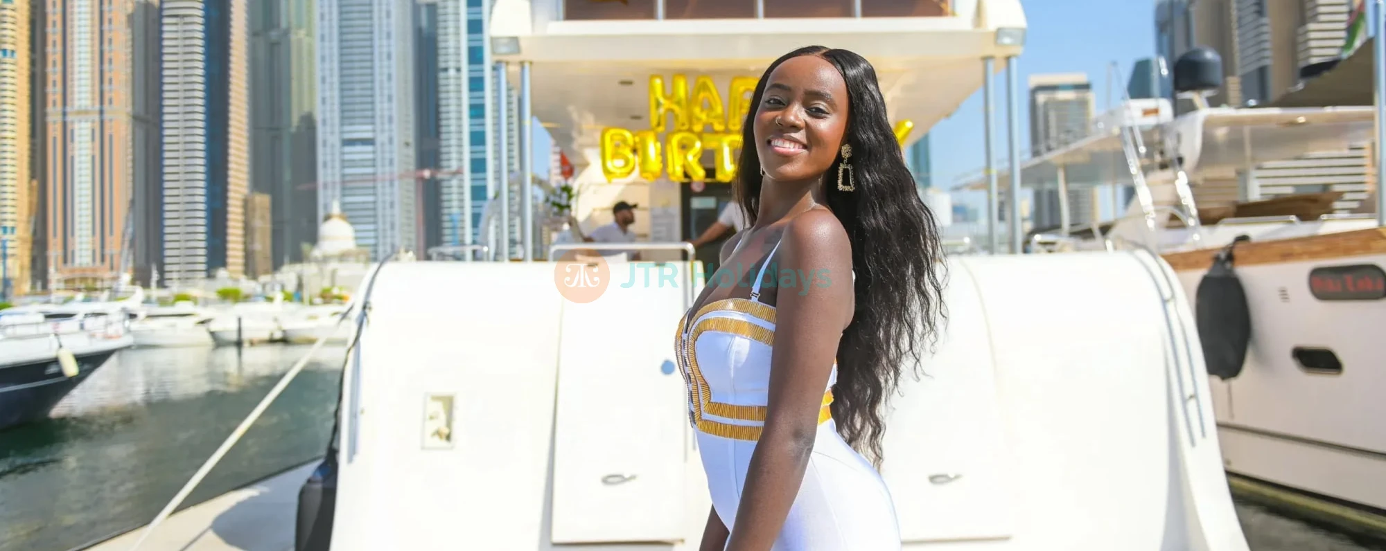 Yacht Birthday Party in Dubai - Luxury Yacht with Decoration and Cake - JTR Holidays