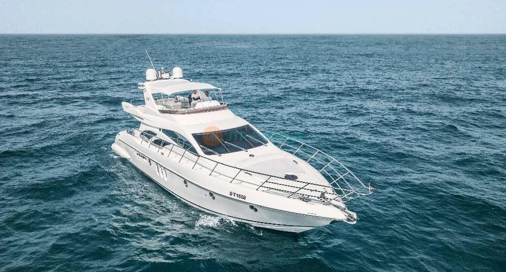 Luxury 62 Ft Yacht Ride Dubai Marina - Experience Luxury at every step with us. Come aboard our charter and experience the time of your life. Yacht Rental Dubai, yacht party. hire private luxury. This lavish Dubai Yacht starts from Dubai Marina Yacht Club. Explore the major landmarks like Palm Jumeirah Island, Atlantis the palm, Burj Al Arab, blue water, skyline, and beautiful private beaches. Luxury 62 Ft Yacht Ride Dubai Marina - Image 1 of 5