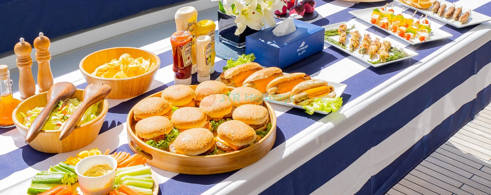 Dubai Luxury Sharing Yacht Tour - Marina Shared Yacht Tour With Meal - JTR Holidays - Explore Dubai Marina Skyline through our sharing basis yacht tours. Embark on an unforgettable journey starting from Dubai Harbour, where you'll have the opportunity to experience the beauty of Dubai's iconic landmarks and breathtaking views. Dubai Luxury Sharing Yacht Tour - Marina Shared Yacht Tour With Meal - JTR Holidays - Image 4 of 5