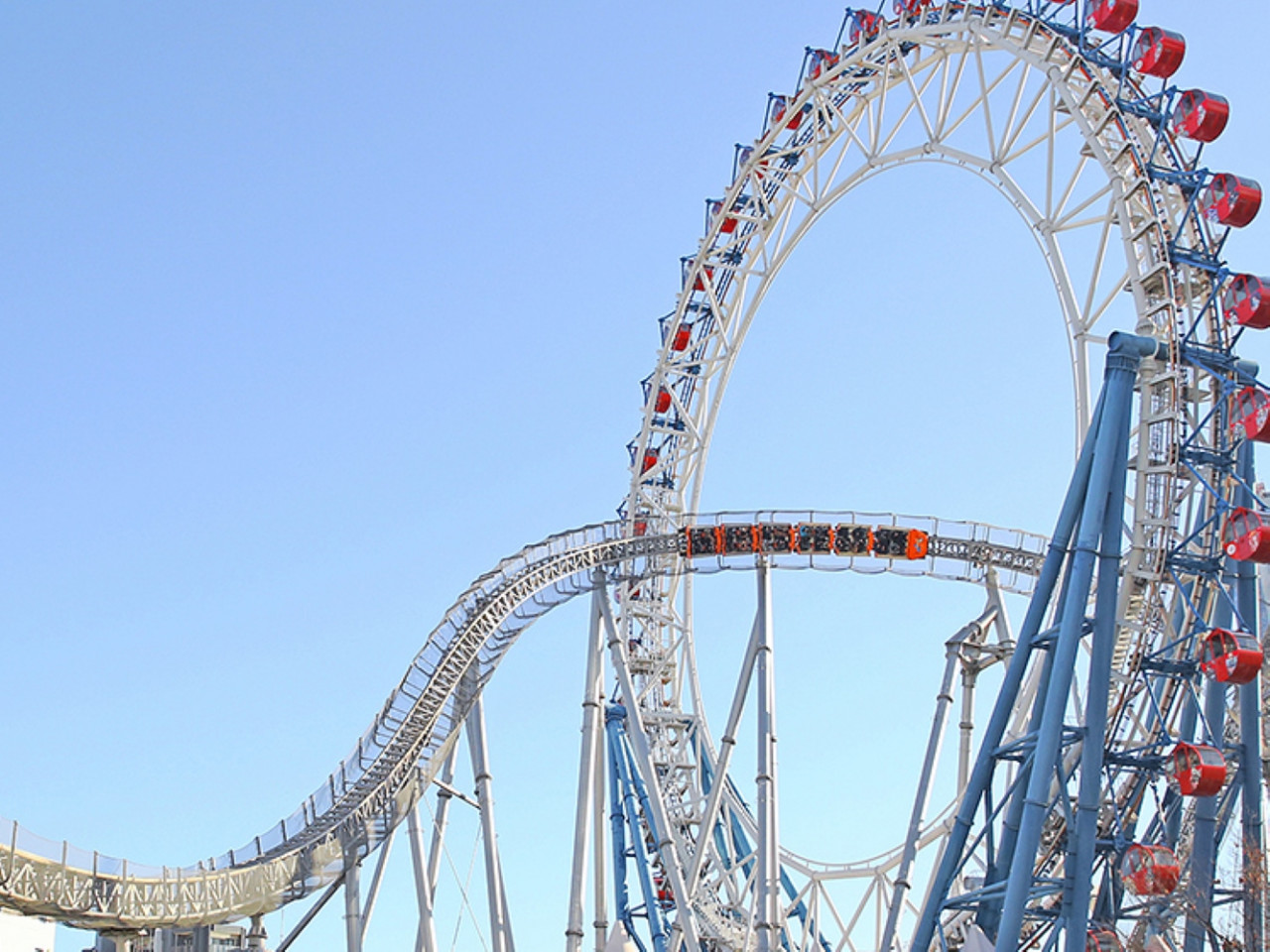 Tokyo Dome City Amusement Park - Get Tokyo Dome City Attractions tickets for 8 hours of free park access. Ride Big O centreless Ferris wheel (karaoke gondolas) & Thunder Dolphin 130km/h coaster. Choose attractions—valid for non-Japanese citizens only. Open 10AM-8PM; kids 3+ need adult tickets. Thrilling Tokyo fun! Tokyo Dome City Amusement Park - Image 2 of 5