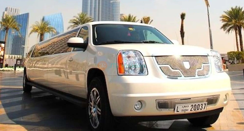 GMC Asanti Limo Dubai (22 Pax) - Sit back and enjoy a luxury ride in the city of Gold. We know what our valued clients need when they land in Dubai. We have a variety of luxury stretch limousines. Our limousine Dubai minimum capacity is eight passengers and a maximum of 26 passengers. Limousine ride Dubai can be booked as per the size of the group. GMC Asanti Limo Dubai (22 Pax) - Image 1 of 5