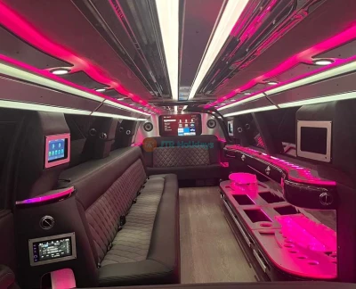 GMC Yukon Limousine Ride Dubai (18 Pax) - Limousine Ride Dubai, Make your trip memorable with a luxury limousine ride to explore Dubai. chauffeur service Dubai. There are many ways to explore Dubai. But nothing is better than a lavish ride to explore the world's most famous city. Choose from a number of luxury limousines and take a sightseeing ride in the city of gold. GMC Yukon Limousine Ride Dubai (18 Pax) - Image 2 of 5