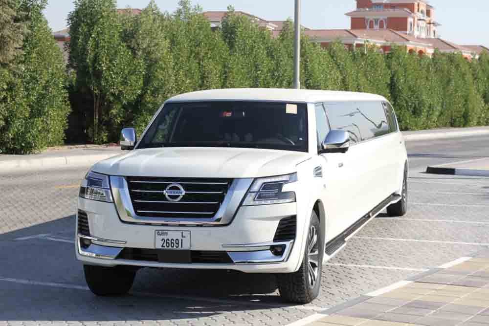 Nissan Patrol Limo Ride Dubai (21 Pax) - Limousine Dubai is highly recommended for couples, family and group events. These luxury limousines are specially designed for such events as a proposal, honeymoon couple, birthday parties and other special occasions like valentine's day. Nissan Patrol Limo Ride Dubai (21 Pax) - Image 1 of 5