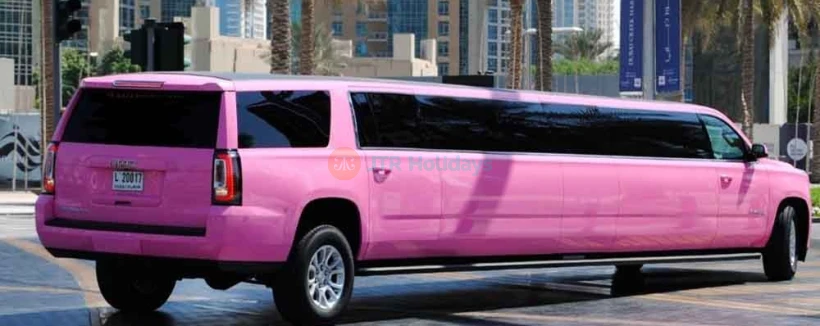 Pink Panther GMC Limo Dubai - (20 Pax) - Make your trip memorable with a luxury limo Dubai to explore the city. There are many ways to explore Dubai. But nothing is better than a lavish limo ride to explore the world's most famous city. Choose from a number of luxury limousines and take a perfect sightseeing limo ride in the city of gold. Pink Panther GMC Limo Dubai - (20 Pax) - Image 3 of 5
