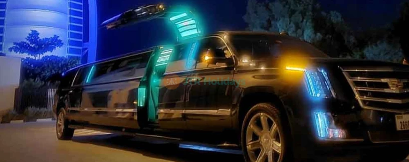 Cadillac Escalade Black Panther - (20 Pax) - Take Limousine Dubai, sit back in the most comfortable and luxurious stretch limousine and explore each corner of the City. This luxury limo ride is the best way to explore the highlights of Dubai from the comfort of a seat. Our Cadillac Escalade Black Panther limousine capacity is 24 passengers. Limousine ride in Dubai can be booked as per the size of the group. Cadillac Escalade Black Panther - (20 Pax) - Image 3 of 5