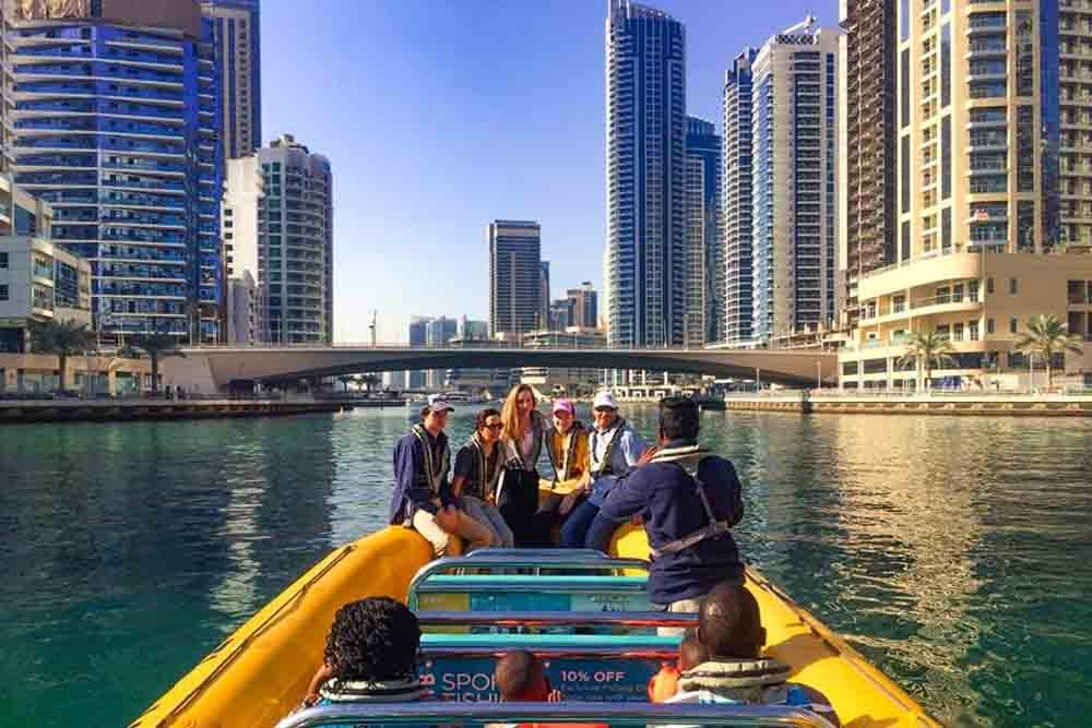 Yellow Boat Tour Dubai - Yellow Boat Dubai is one of the most memorable sightseeing tour in Dubai. Experience the thrill of Yellow Boat Dubai's exhilarating tours and discover the beauty of Dubai's iconic landmarks from the water. Get ready for an unforgettable adventure as you sail past Burj Al Arab, Palm Jumeirah, and more. Book now and embark on a journey that will leave you with lasting memories. Don't miss out on this incredible experience Yellow Boat Tour Dubai - Image 4 of 5