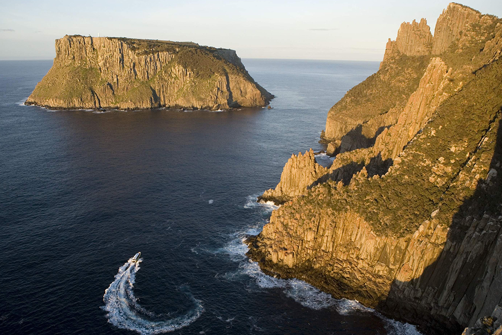Tasman Island Cruises Full Day Tour from Hobart - Explore Tasmania’s rugged coastline on a Tasman Island full day cruise from Hobart. Enjoy a 3‑hour wilderness cruise, spot dolphins and whales, visit Port Arthur or the Tasmanian Devil Park, with transfers and meals included. Tasman Island Cruises Full Day Tour from Hobart - Image 3 of 5