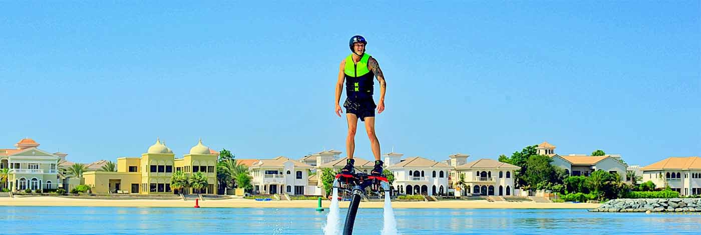 Flyboard 30 Minutes Session - Enjoy a half hour beginner’s lesson and fly with a Flyboard In Dubai. Learn the basics from a professional instructor and experience the thrills of soaring above the water off Dubai’s popular JBR Beach. Challenge gravity and fly like a superhero on this adrenalin filled Flyboard activity. Experience the sensation of flying above the waters off Dubai’s JBR Beach. Flyboard 30 Minutes Session - Image 1 of 5