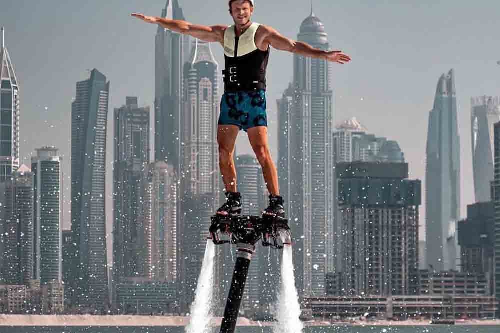 Flyboard 30 Minutes Session - Enjoy a half hour beginner’s lesson and fly with a Flyboard In Dubai. Learn the basics from a professional instructor and experience the thrills of soaring above the water off Dubai’s popular JBR Beach. Challenge gravity and fly like a superhero on this adrenalin filled Flyboard activity. Experience the sensation of flying above the waters off Dubai’s JBR Beach. Flyboard 30 Minutes Session - Image 2 of 5