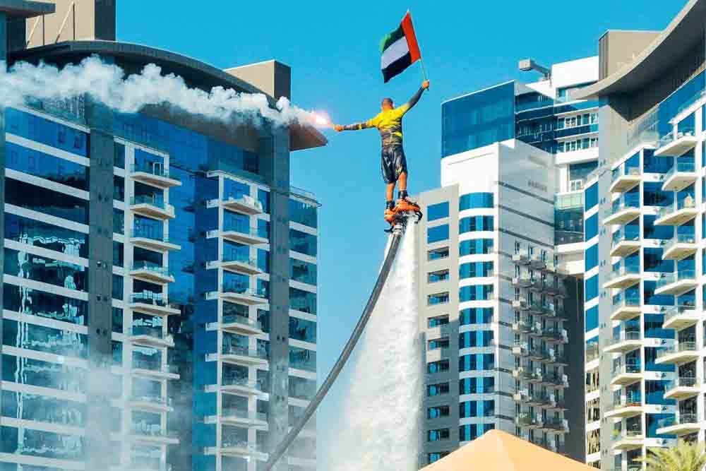 Flyboard 30 Minutes Session - Enjoy a half hour beginner’s lesson and fly with a Flyboard In Dubai. Learn the basics from a professional instructor and experience the thrills of soaring above the water off Dubai’s popular JBR Beach. Challenge gravity and fly like a superhero on this adrenalin filled Flyboard activity. Experience the sensation of flying above the waters off Dubai’s JBR Beach. Flyboard 30 Minutes Session - Image 4 of 5