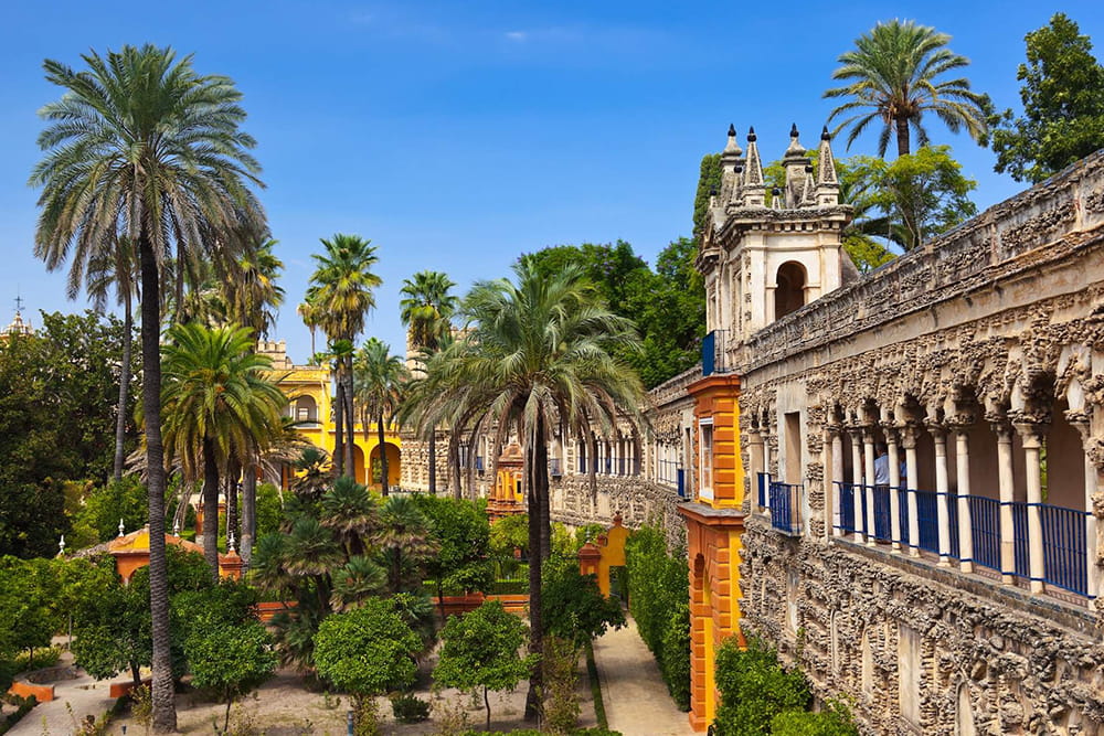 Cathedral, Alcazar, and Giralda guided tour in Seville - Explore Seville’s top attractions with a guided tour of the Royal Alcázar, Seville Cathedral, and Giralda Tower. Discover UNESCO heritage sites, Game of Thrones filming locations, Gothic architecture, and Spanish history with expert bilingual guides. Cathedral, Alcazar, and Giralda guided tour in Seville - Image 1 of 5
