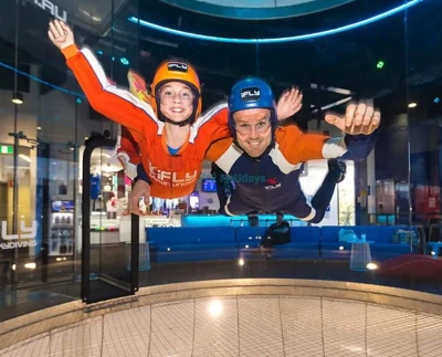 Gold Coast Hot Air Balloon and Indoor Skydiving Experience - Enjoy a scenic hot air balloon ride over the Gold Coast Hinterland, followed by a 5-star beachside breakfast and thrilling indoor skydiving at iFLY Surfers Paradise. Perfect for all ages. Gold Coast Hot Air Balloon and Indoor Skydiving Experience - Image 5 of 5