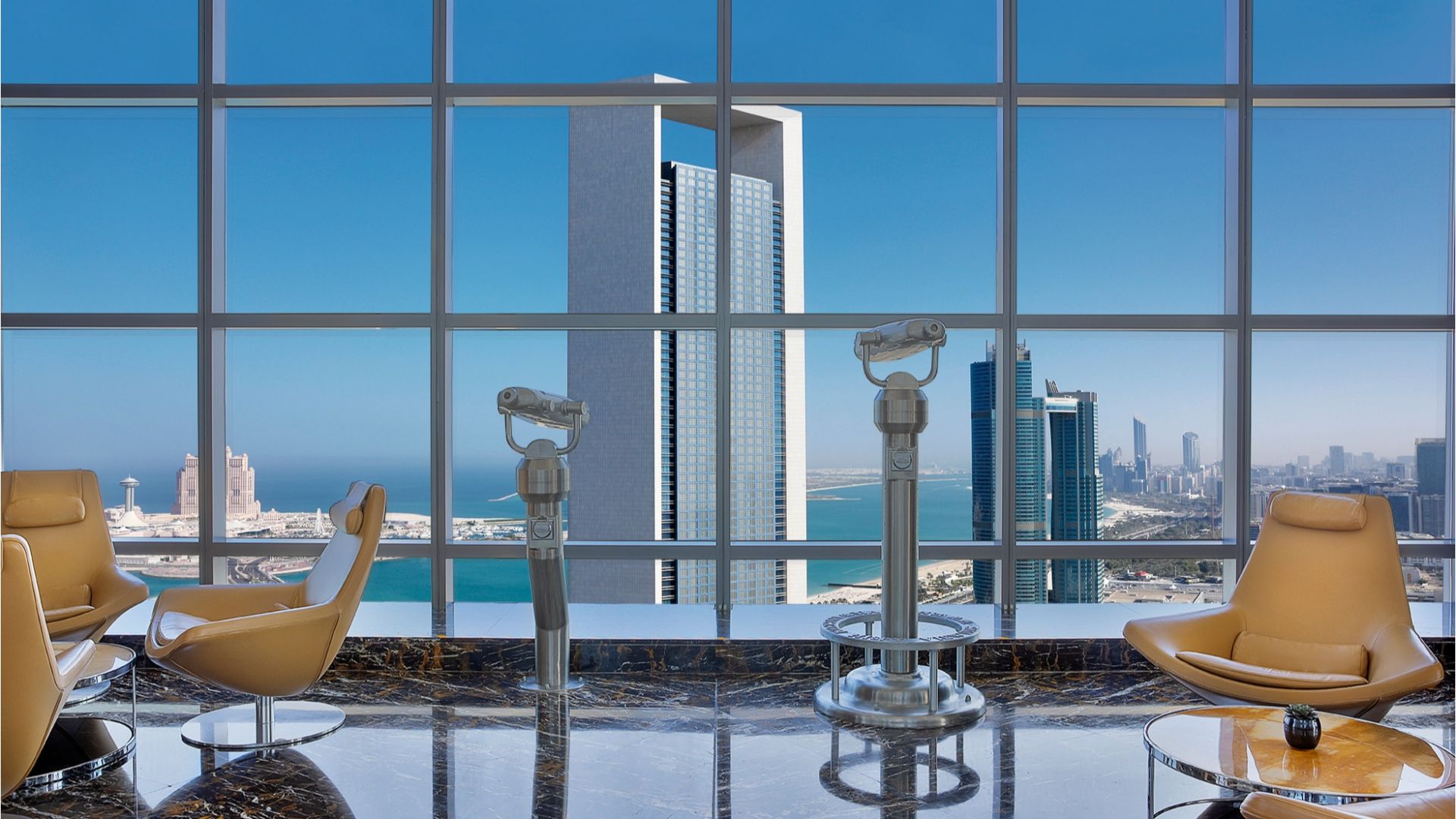 Observation Deck at 300 - Visit the Observation Deck at 300 in Abu Dhabi for panoramic views of the city, Arabian Gulf, and iconic landmarks from the 74th floor. Observation Deck at 300 - Image 1 of 5