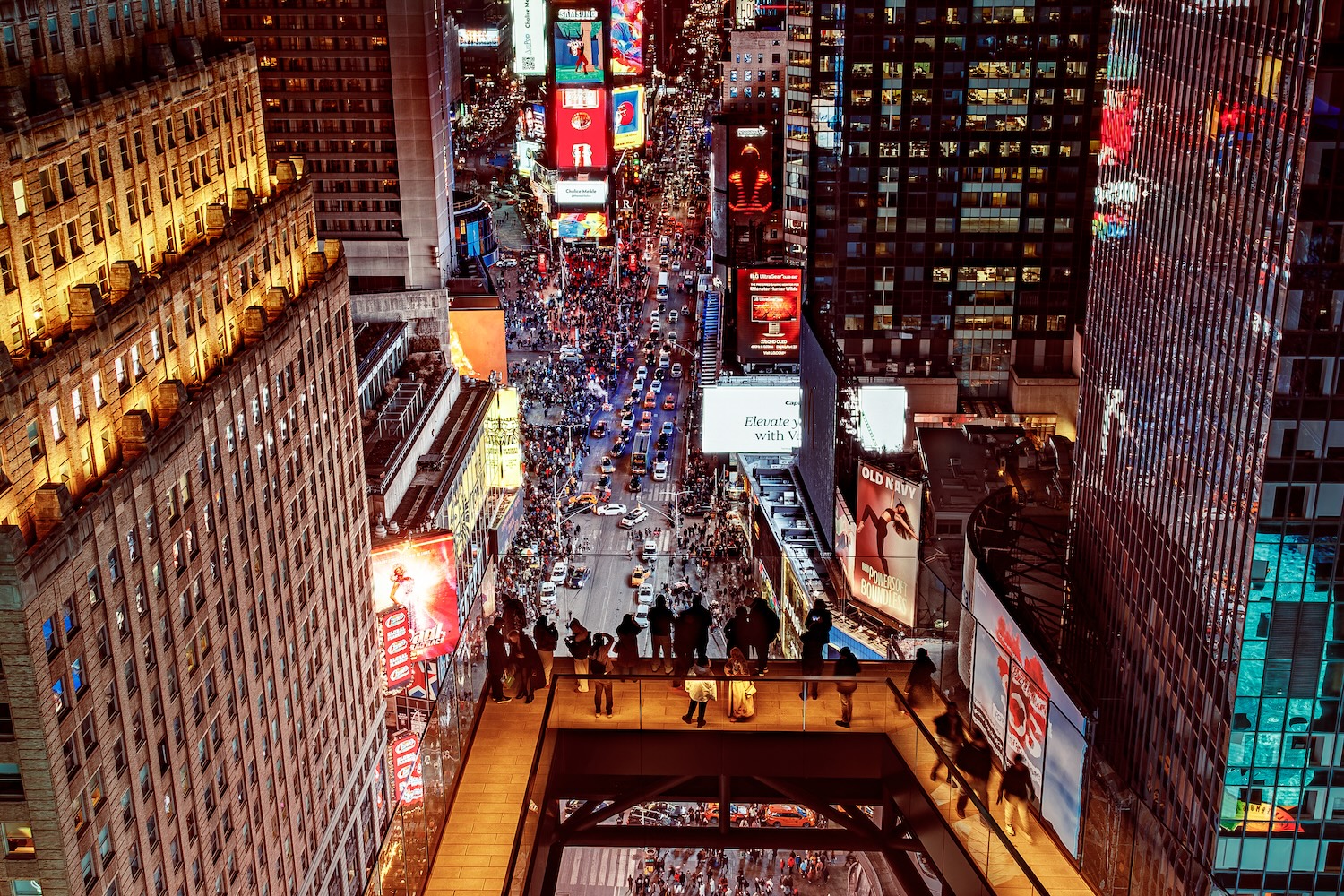 One Times Square Ticket - Ride a glass elevator to a skywalk 19 floors above Times Square for sweeping views and interactive exhibits about New Year's Eve traditions. One Times Square Ticket - Image 2 of 5