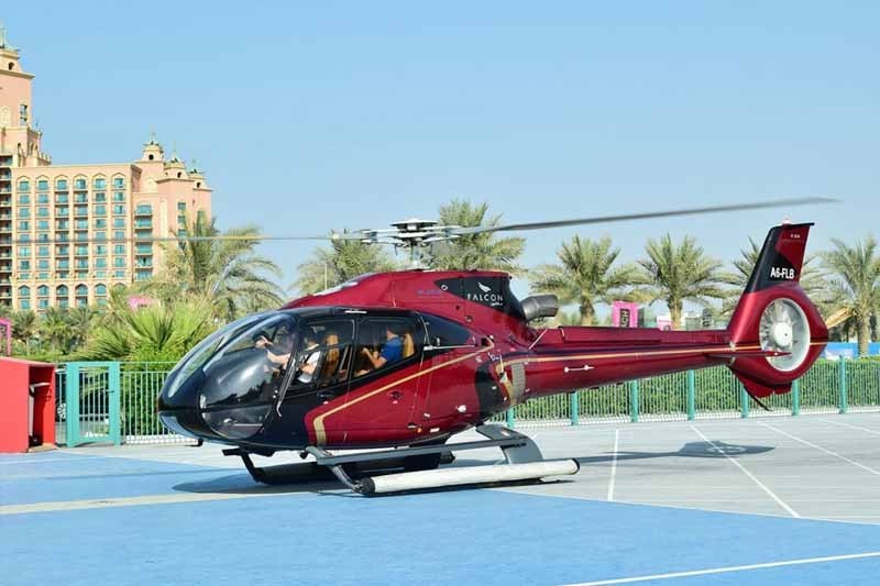 Private Helicopter Ride Dubai - The Palm - Book the most popular Helicopter Tours in Dubai. passenger helicopter and soar above the Palm Jumeirah, Burj Al-Arab and other top sights... Private Helicopter Ride Dubai - The Palm - Image 1 of 5