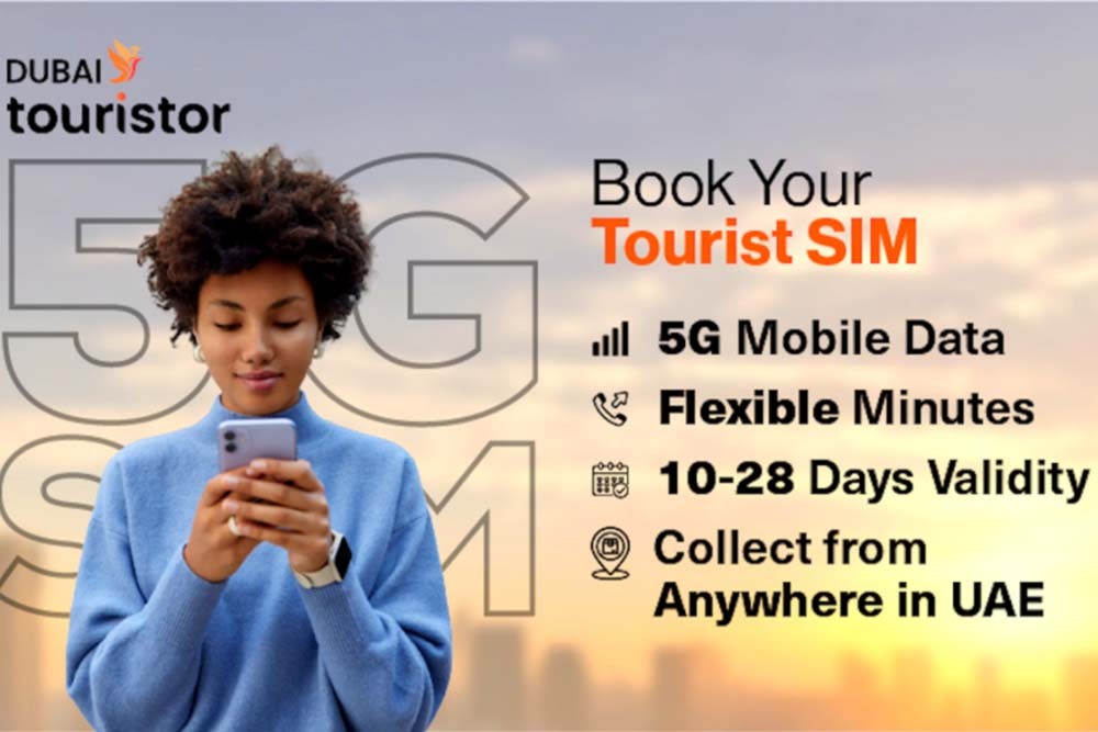 Tourist SIM - UAE 5G/4G SIM Card (Airport Pickup) - "Explore the UAE without missing a beat. Get a tourist SIM card with 2GB, 4GB, or 8GB data plans, available for pickup at Dubai Airport. Stay connected throughout your journey." Tourist SIM - UAE 5G/4G SIM Card (Airport Pickup) - Image 2 of 5