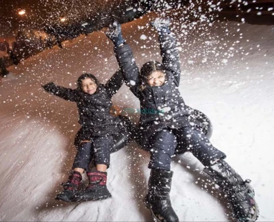 Snow City Singapore - Snow City is Singapore’s first permanent indoor snow centre. A family-centric attraction centre, Snow City receives an average patronage of some 250,000 visitors from around the world. Launched in June 2000 and revamped in 2007, the Snow City is owned and managed by Snow Venture Pte Ltd, a subsidiary of Science Centre Holdings Pte Ltd. It has a three-storey high and 60-metres long snow slope for visitors to snow tube. Snow City Singapore - Image 2 of 5