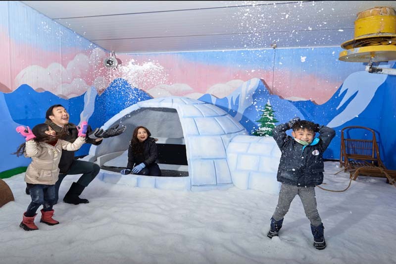Snow City Singapore - Snow City is Singapore’s first permanent indoor snow centre. A family-centric attraction centre, Snow City receives an average patronage of some 250,000 visitors from around the world. Launched in June 2000 and revamped in 2007, the Snow City is owned and managed by Snow Venture Pte Ltd, a subsidiary of Science Centre Holdings Pte Ltd. It has a three-storey high and 60-metres long snow slope for visitors to snow tube. Snow City Singapore - Image 5 of 5