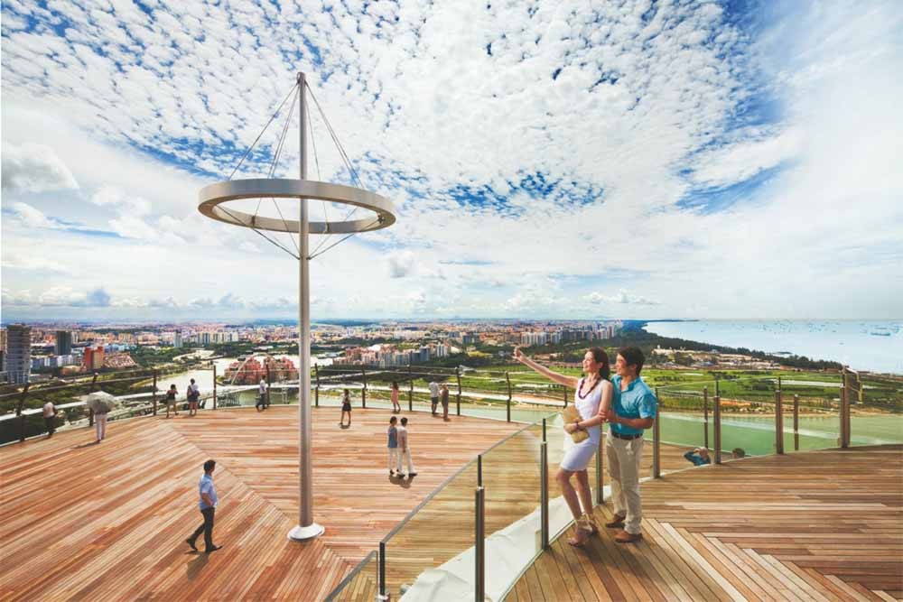 Marina Bay Sands SkyPark Aussichtsplattform - Begeben Sie sich auf die Spitze eines der ikonischsten Gebäude Singapurs – Marina Bay Sands. Erleben Sie einige der spektakulärsten Ausblicke, die die Löwenstadt von der Sands SkyPark Aussichtsplattform, die 57 Ebenen hoch ragt, zu bieten hat. Sehen Sie die beeindruckende Stadtsilhouette von oben, die architektonischen Wunder des Supertree Grove, die lebendigen Farben der Gardens by the Bay und vieles mehr. Marina Bay Sands SkyPark Aussichtsplattform - Bild 1 von 5