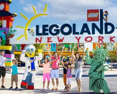 LEGOLAND New York Ticket - LEGOLAND New York Resort is more than an amusement park. With seven themed lands set across 150 acres, it's like stepping into another world. The park is home to many rides, shows and attractions. There are thrilling, kid-friendly roller coasters as well as a host of LEGO workshops, a 4D cinema, and much more! Block out the day, and get lost in New York's enormously vibrant world of LEGO. LEGOLAND New York Ticket - Image 2 of 5