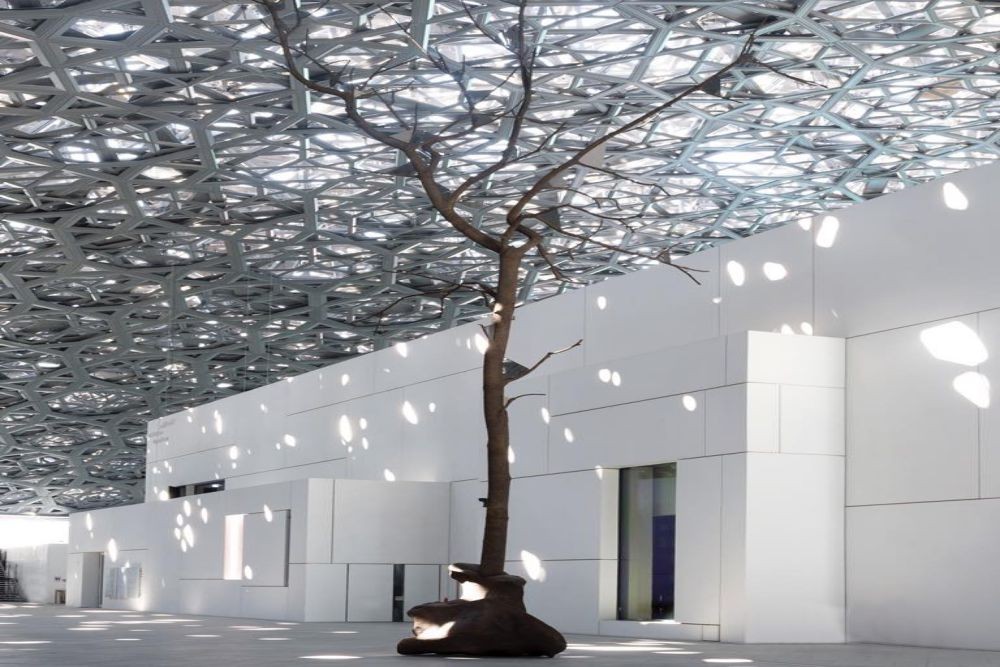Louvre Museum Abu Dhabi - The Louvre Abu Dhabi is an art and civilization museum, located in Abu Dhabi, United Arab Emirates. The museum was inaugurated on 8 November 2017 by French President Emmanuel Macron and United Arab Emirates Vice President Mohammed bin Rashid Al Maktoum and Crown Prince of Abu Dhabi Mohammed bin Zayed Al Nahyan. Louvre Museum Abu Dhabi - Image 5 of 5