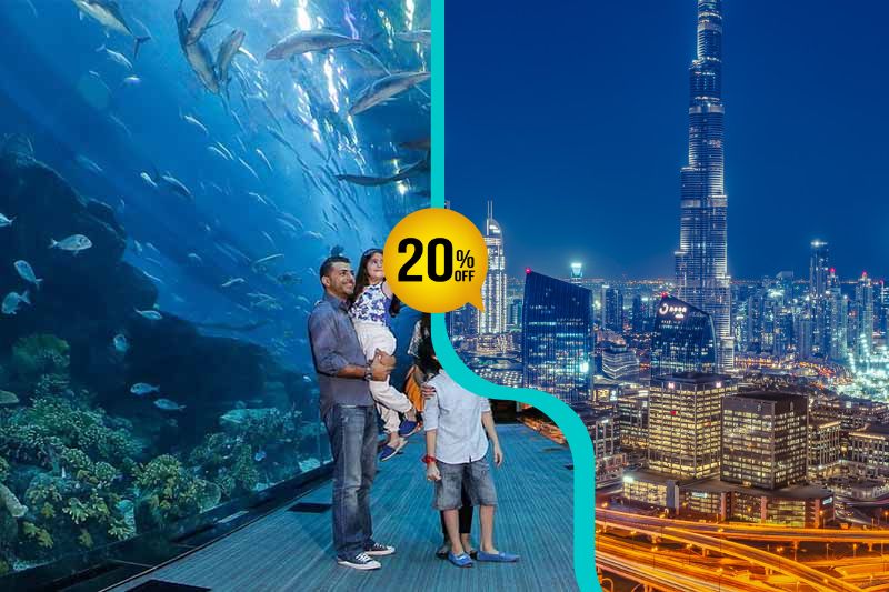 Burj Khalifa + Aquarium et Zoo Sous-Marin - Offre combinée Burj Khalifa Au Sommet, offre spéciale à durée limitée. Profitez dès maintenant de la meilleure offre promotionnelle pour les billets du Burj Khalifa et de l'Aquarium et Zoo sous-marin. Confirmation instantanée, assistance 24/7, chat en direct. Burj Khalifa + Aquarium et Zoo Sous-Marin - Image 1 sur 5
