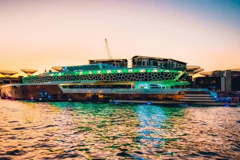 Mega Yacht Sunset Brunch Cruise - The Mega Yacht Brunch Cruise Party are now available for both individual, family and group booking on every Saturday for Brunch party. We operate every Friday and Saturday from 04:00 PM to 07:00 PM. This is one of the largest and Most Luxurious Mega-yacht in Dubai. Mega Yacht Sunset Brunch Cruise - Image 1 of 5