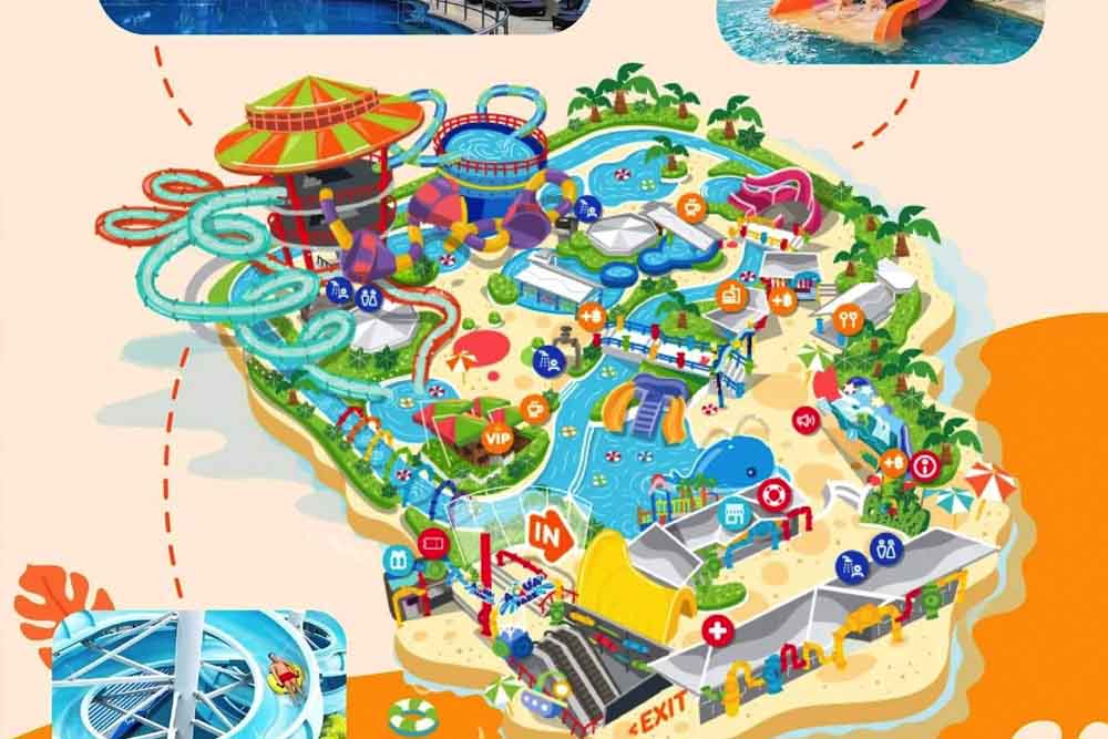 Parc aquatique Pororo Bangkok - Plongez dans le plaisir au Parc aquatique Pororo Bangkok, le premier parc aquatique sur le toit au monde à thème Pororo ! Profitez de plus de 10 000 mètres carrés de toboggans palpitants, de piscines à vagues et d'espaces de jeux interactifs conçus pour les enfants de tous âges. Situé au sommet du centre commercial Central Plaza Bangna, cette destination familiale promet une journée d'émotions et de rires. Détendez-vous dans des salons de style resort tout en dégustant de délicieux plats et boissons. Rejoignez Pororo le pingouin et ses amis pour une aventure aquatique inoubliable au cœur de Bangkok ! Parc aquatique Pororo Bangkok - Image 2 sur 5