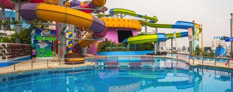 Pororo Aqua Park Bangkok - Dive into fun at Pororo Aqua Park Bangkok, the world's first Pororo-themed rooftop water park! Enjoy over 10,000 square meters of thrilling slides, wave pools, and interactive play areas designed for kids of all ages. Located atop Central Plaza Bangna, this family-friendly destination promises a day of excitement and laughter. Relax in resort-style lounges while enjoying delicious food and drinks. Join Pororo the Penguin and his friends for an unforgettable aquatic adventure in the heart of Bangkok! Pororo Aqua Park Bangkok - Image 3 of 5