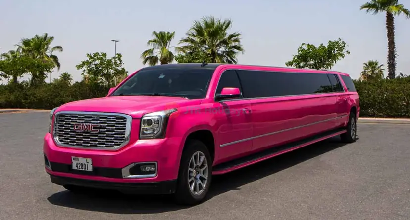 Limo Ride Dubai - GMC Yukon Barbie Pink - Image 1 of 6