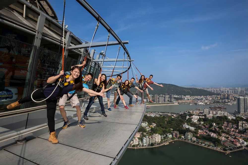 Macau Tower Observation Deck - Explore the Macau Tower Observation Deck and enjoy stunning 360-degree views of Macau’s skyline and the Pearl River Delta. Discover thrilling activities like the Skywalk and Bungee Jump, or indulge in fine dining at the revolving 360° Café. Visit the Macau Tower for an unforgettable experience! Macau Tower Observation Deck - Image 3 of 5