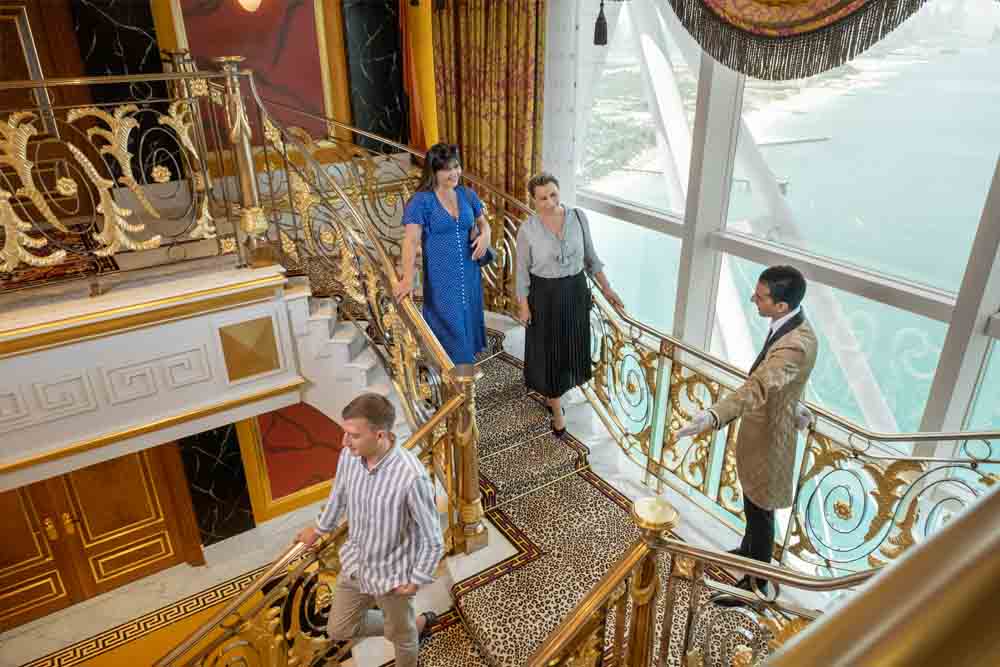 Inside Burj Al Arab Tickets Dubai - For the first time in 22-years, visitors can step inside Burj Al Arab the 'original home of luxury' and discover its exclusive world - Arabian opulence at its finest. During this 90-minute butler-guided tour guests will explore the world-famous atrium, glamorous Royal Suite, and brand-new Experience Suite with stunning interactive and visual displays detailing the history of this iconic building. Inside Burj Al Arab Tickets Dubai - Image 3 of 5